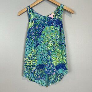 Lilly Pulitzer Lilly's Lagoon Aerial Silk Tank Top with Zipper Size: XS